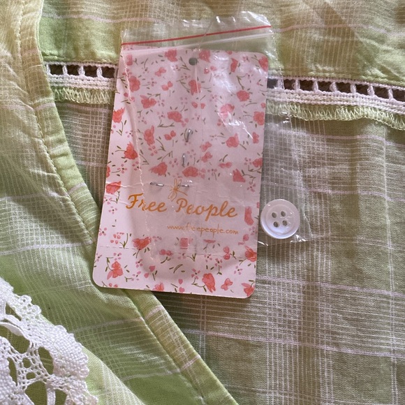Free people NWT Lime and lace XS boho top - Picture 10 of 13
